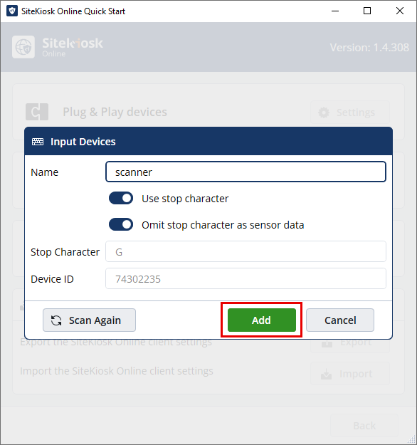 Add Input Device