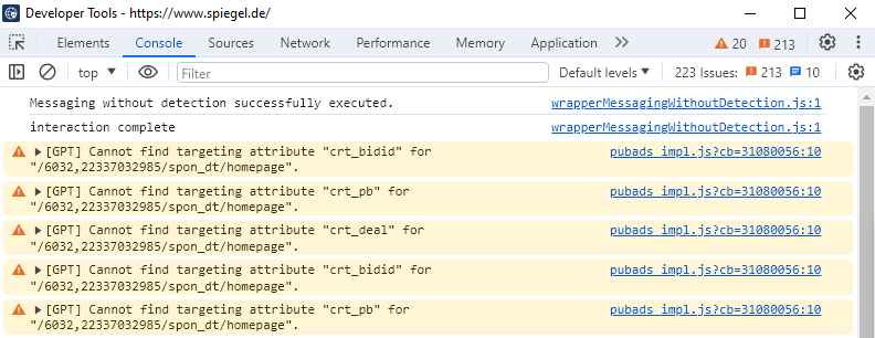 Webpage debugging