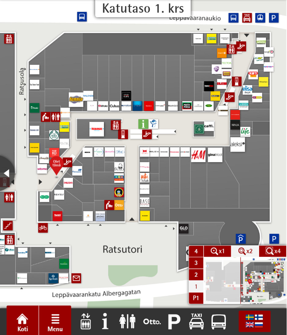 Lageplan der Geschäfte